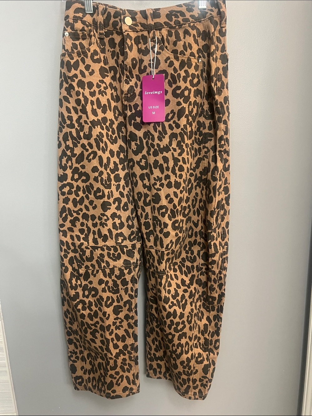 Leopard Print barrel jeans- Brown and Black